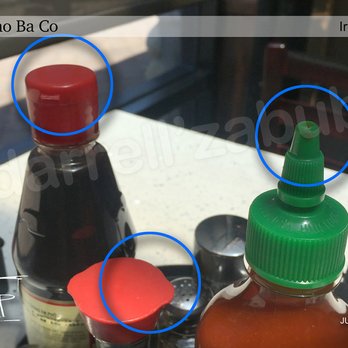 Pho Ba Co - Clean condiments - One of the first things I look @ is how clean the bottle caps are; it's a generally a good indicator of other things. - Vietnamese Near Me - Irvine, California Pho Ba Co - Clean condiments - One of the first things I look @ is how clean the bottle caps are; it's a generally a good indicator of other things. - Vietnamese Near Me - Irvine, California