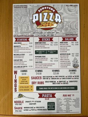 Menu photo 2 Downtown Pizza Thiensville, WI Menu photo 2 Downtown Pizza Thiensville, WI