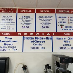 American Hero Subs & Bagels - Menu as of April 2025