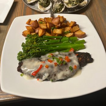 Miramar Raw Bar & Tapas - Redfish, broccolini, and roasted potatoes... - Tapas/Small Plates Near Me - Macon, Georgia Miramar Raw Bar & Tapas - Redfish, broccolini, and roasted potatoes... - Tapas/Small Plates Near Me - Macon, Georgia