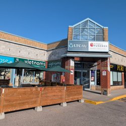 Storefront with a patio