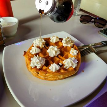 Melissa's MisSteak - Waffle with syrup, yum! But nothing different or unique - Steakhouses Near Me - Banff, Alberta