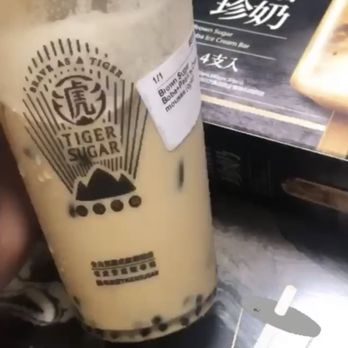 Tiger Sugar - Brown Sugar Black Tea Latte with Boba & Cream Mousse - Bubble Tea Near Me - Flushing, New York Tiger Sugar - Brown Sugar Black Tea Latte with Boba & Cream Mousse - Bubble Tea Near Me - Flushing, New York