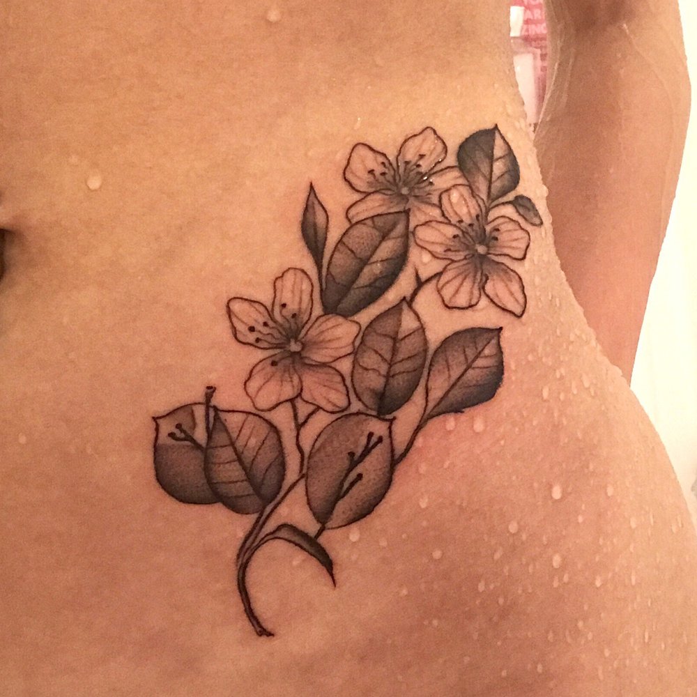 In The Skin Studios - I love it - Japanese cherry blossoms and bougainvillea flowers and leaves - Tattoo Near Me - Pasadena, California In The Skin Studios - I love it - Japanese cherry blossoms and bougainvillea flowers and leaves - Tattoo Near Me - Pasadena, California