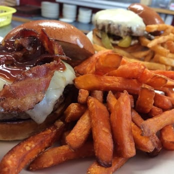 Mack's Place - BBQ Burger w/sweet potato fries - Seafood Near Me - Bridgton, Maine Mack's Place - BBQ Burger w/sweet potato fries - Seafood Near Me - Bridgton, Maine