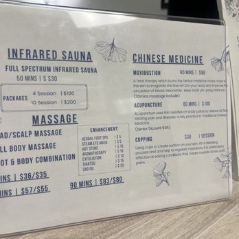 Gingko Massage spa - Menu - Massage Near Me - West Covina, California