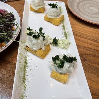 Donato & Co - Fish & polenta appetizer. Nice presentation but otherwise lacked the wow factor. - Italian Near Me - Berkeley, California Donato & Co - Fish & polenta appetizer. Nice presentation but otherwise lacked the wow factor. - Italian Near Me - Berkeley, California