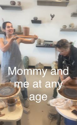 Mommy and me kids pottery class at Animal House Pottery in Las Vegas, NV