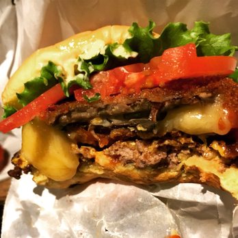 Shake Shack Upper East Side - Shack Stack- so good I didn't realize I forgot to take a pic halfway through the burger and portobello mushroom. - Burgers Near Me - New York, New York Shake Shack Upper East Side - Shack Stack- so good I didn't realize I forgot to take a pic halfway through the burger and portobello mushroom. - Burgers Near Me - New York, New York