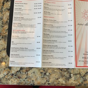 New Day Cafe - Lunch menu - Breakfast & Brunch Near Me - Leland, North Carolina New Day Cafe - Lunch menu - Breakfast & Brunch Near Me - Leland, North Carolina
