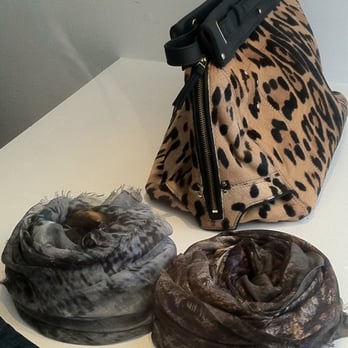 Viola Lovely - Yigal Azrouel scarves & Jerome Dreyfus leopard bag - Women's Clothing Near Me - Concord, Massachusetts