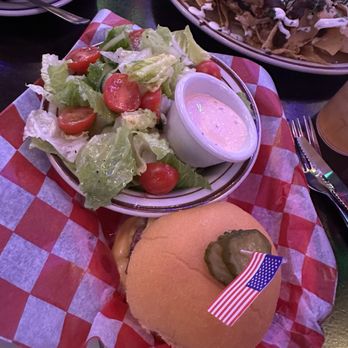 Bub City - Burger and chicken nachos in background - Bars Near Me - Rosemont, Illinois