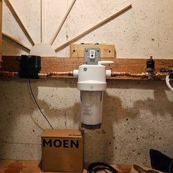 Parker's Plumbing - Whole-house water filter and Moen Flo smart water shutoff installed by Parker's Plumbing