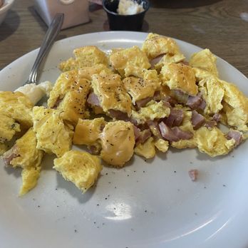 Judy's Cookhouse - Ham and cheese omelet cut up - Diners Near Me - Globe, Arizona