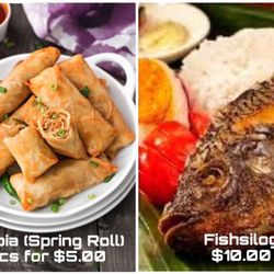 Pupuseria La Guanaquita de los Hermanos Flores - Lumpia and fried fish