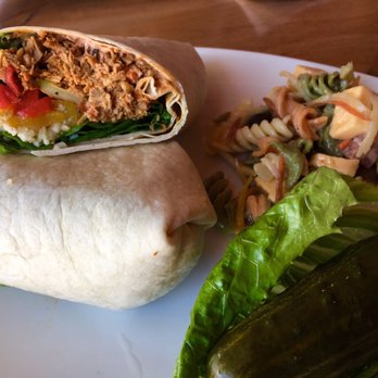 Rocking V Cafe - The Wrap with pasta salad. Yummy - New American Near Me - Kanab, Utah