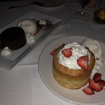Addams Tavern - Rich chocolate cake and butter cake with strawberry and cream - New American Near Me - Westfield, New Jersey
