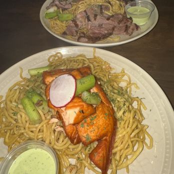 OMELI Kitchen - Grilled Salmon Garlic Noodles - Vietnamese Near Me - Fullerton, California OMELI Kitchen - Grilled Salmon Garlic Noodles - Vietnamese Near Me - Fullerton, California