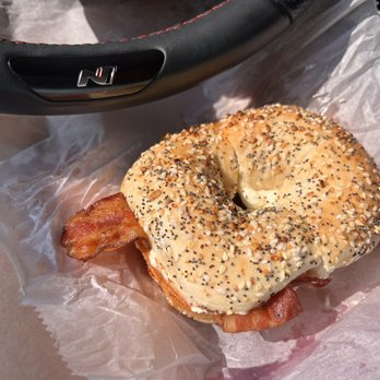 Tega Cay Gourmet Deli - Everything bagel with cream cheese and bacon - Bagels Near Me - Tega Cay, South Carolina Tega Cay Gourmet Deli - Everything bagel with cream cheese and bacon - Bagels Near Me - Tega Cay, South Carolina