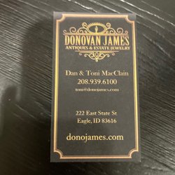 Donovan James Antiques & Estate Jewelry - Business card