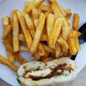Worth Takeaway - Crispy Chicken sandwich and seasoned fries are tasty! - Breakfast & Brunch Near Me - Mesa, Arizona Worth Takeaway - Crispy Chicken sandwich and seasoned fries are tasty! - Breakfast & Brunch Near Me - Mesa, Arizona