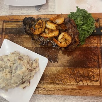 Anthony’s Seafood & Ribs - Steak and shrimp with mashed potatoes - Bars Near Me - FL, Florida