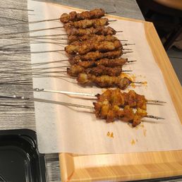 Lamb and chicken cartilage skewers