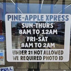 Pineapple Xpress - Store hours