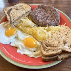 Old Glory Cafe - Chopped steak with eggs, hash browns and toast