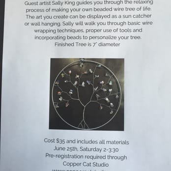 Copper Cat Studio - Tree of Life wire & bead class this Saturday $35 reservations required. - Art Classes Near Me - Reno, Nevada