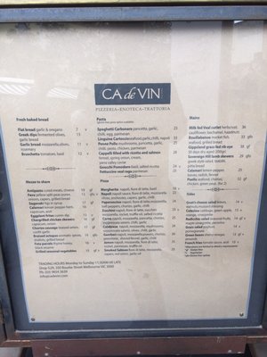 Menu photo 2 Ca de Vin Melbourne, VIC Menu photo 2 Ca de Vin Melbourne, VIC
