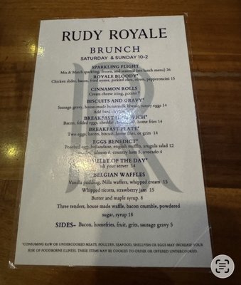 Menu photo 1 Rudy Royale Charleston, SC