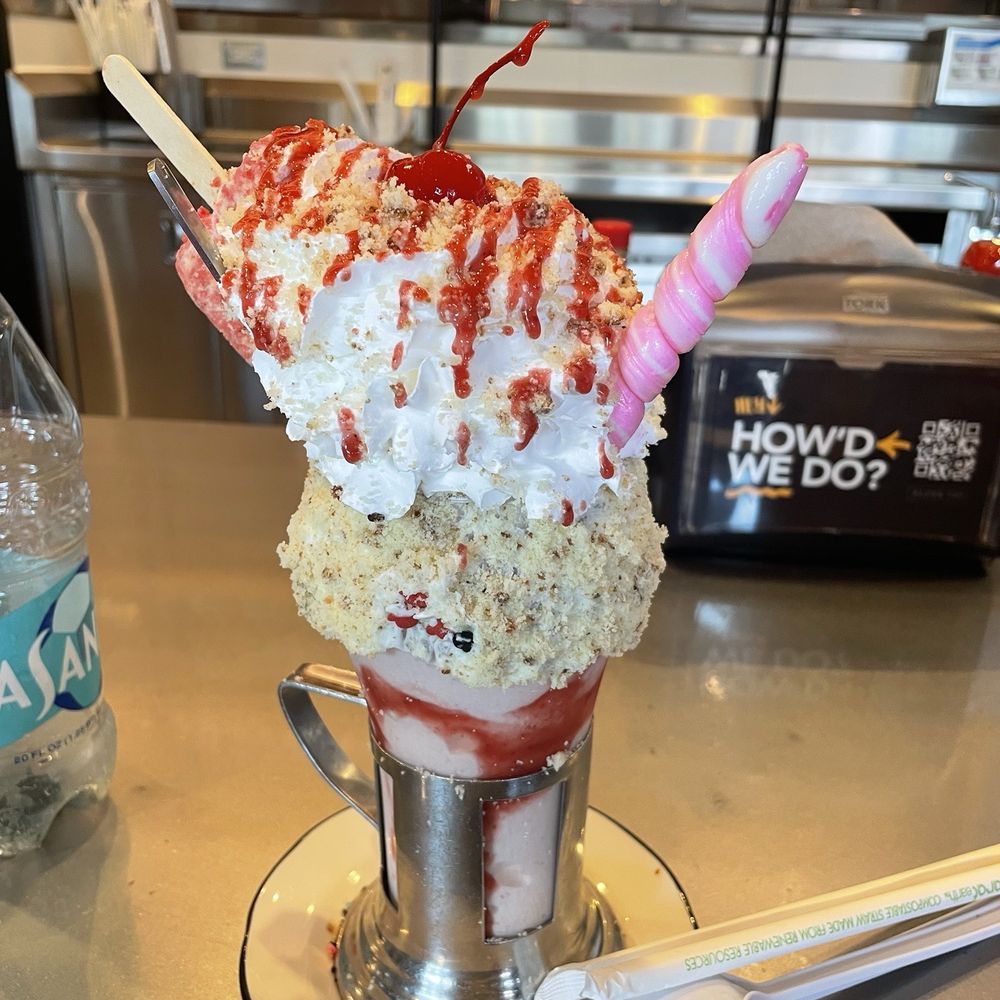 Black Tap - Anaheim - Strawberry shortcake with the actual ice cream bar in it - Burgers Near Me - Anaheim, California Black Tap - Anaheim - Strawberry shortcake with the actual ice cream bar in it - Burgers Near Me - Anaheim, California