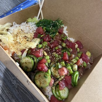 MauiPoki - Tuna Luau and Tuna with my favorite toppings. - Poke Near Me - Tustin, California