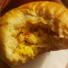 Great tasting kolache with eggs, cheese, and potato. Great tasting kolache with eggs, cheese, and potato.