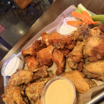 Wings over Heath - 20 bone in wings - Lemon pepper, Parmesan garlic, and Spicy Hawaiian - Sports Bars Near Me - Heath, Texas Wings over Heath - 20 bone in wings - Lemon pepper, Parmesan garlic, and Spicy Hawaiian - Sports Bars Near Me - Heath, Texas