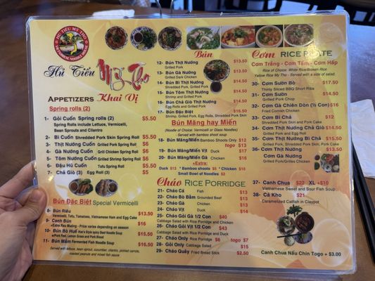 Menu photo 2 Hu Tieu My Tho Arlington, TX