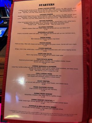 Menu photo 5 O'Aces Bar & Grill Las Vegas, NV