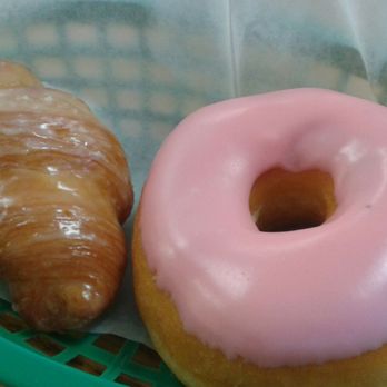 Hole in One Donuts - Glazed Croissant and Strawberry Glazed Donut. Yummy! - Donuts Near Me - Brandon, Florida
