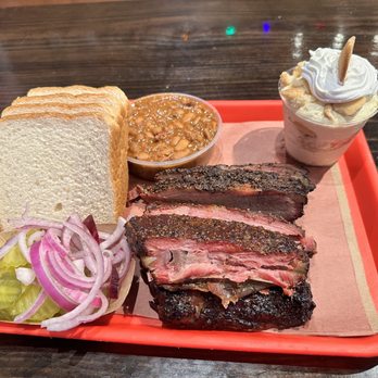 Terry Black's Barbecue - Pork ribs, brisket, pinto beans, bread pudding. So good! - Barbeque Near Me - Lockhart, Texas Terry Black's Barbecue - Pork ribs, brisket, pinto beans, bread pudding. So good! - Barbeque Near Me - Lockhart, Texas