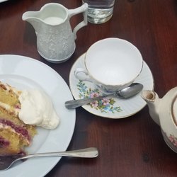 Glebe Gardens - Raspberry almond cake. Divine!