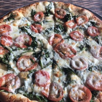 Ventura's Greenhouse Restaurant - White pizza with spinach and tomato - Seafood Near Me - Margate City, New Jersey Ventura's Greenhouse Restaurant - White pizza with spinach and tomato - Seafood Near Me - Margate City, New Jersey