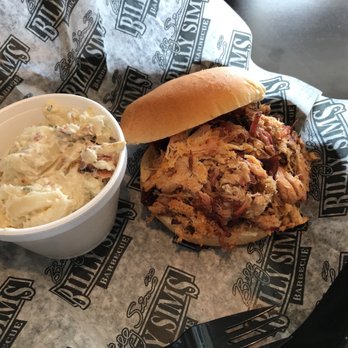 Billy Sims BBQ - a pulled pork sandwich and coleslaw - Barbeque Near Me - Owasso, Oklahoma