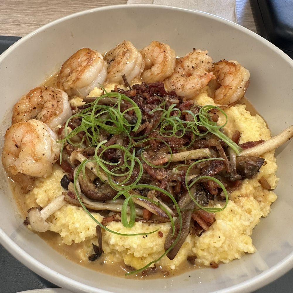 Honeybird - Shrimp and grits with a truck load of bacon and some savory shrooms - Chicken Shop Near Me - La Cañada Flintridge, California Honeybird - Shrimp and grits with a truck load of bacon and some savory shrooms - Chicken Shop Near Me - La Cañada Flintridge, California
