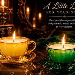 Floretta's Sanctuary - Handmade teacup candle set