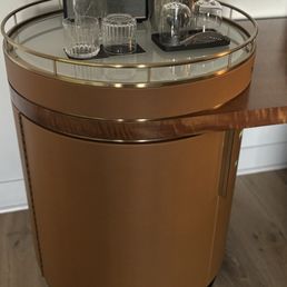 Bar service atop...mini fridge within