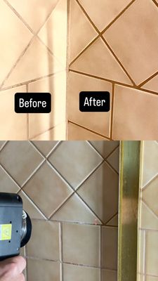 Shower grout restoration with laser - This was one of our favorite transformation of turning the grout back to nearly original form using our precision laser . It cleaned off soap, hard water and a little bit of mold in those hard to get to corners. All that without using a drop of chemicals . We are proud to be an Eco friendly service provider .
Please check out any of our social media profiles to see videos of the process . Shower grout restoration with laser - This was one of our favorite transformation of turning the grout back to nearly original form using our precision laser . It cleaned off soap, hard water and a little bit of mold in those hard to get to corners. All that without using a drop of chemicals . We are proud to be an Eco friendly service provider .
Please check out any of our social media profiles to see videos of the process .