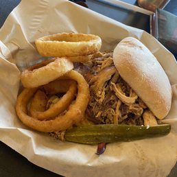 The Big Ray with onion rings The Big Ray with onion rings
