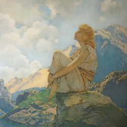 Vintage Harvest - Maxfield Parrish print that was offered at one of our online auctions. Treating with respect long-time collections w/ deserving time to sell