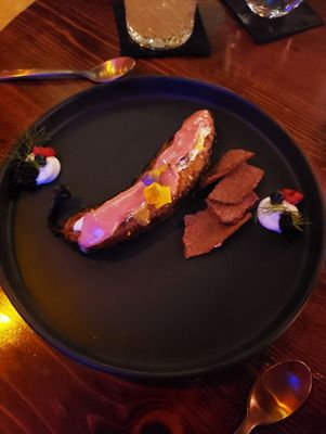 Photo of Alux Restaurant - Playa del Carmen, ROO, MX. Baked plantain (tasted better than it looks)